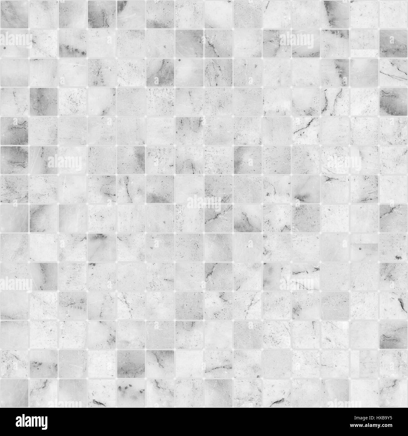 Mosaico bianco piastrelle in marmo texture seamless Foto Stock