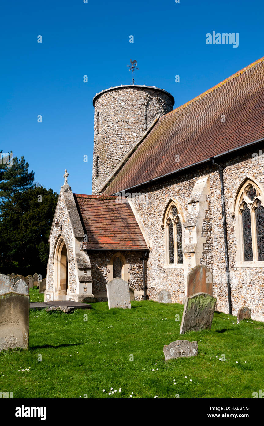 La Chiesa di Santa Maria, Burnham Deepdale, Norfolk, Inghilterra, Regno Unito Foto Stock