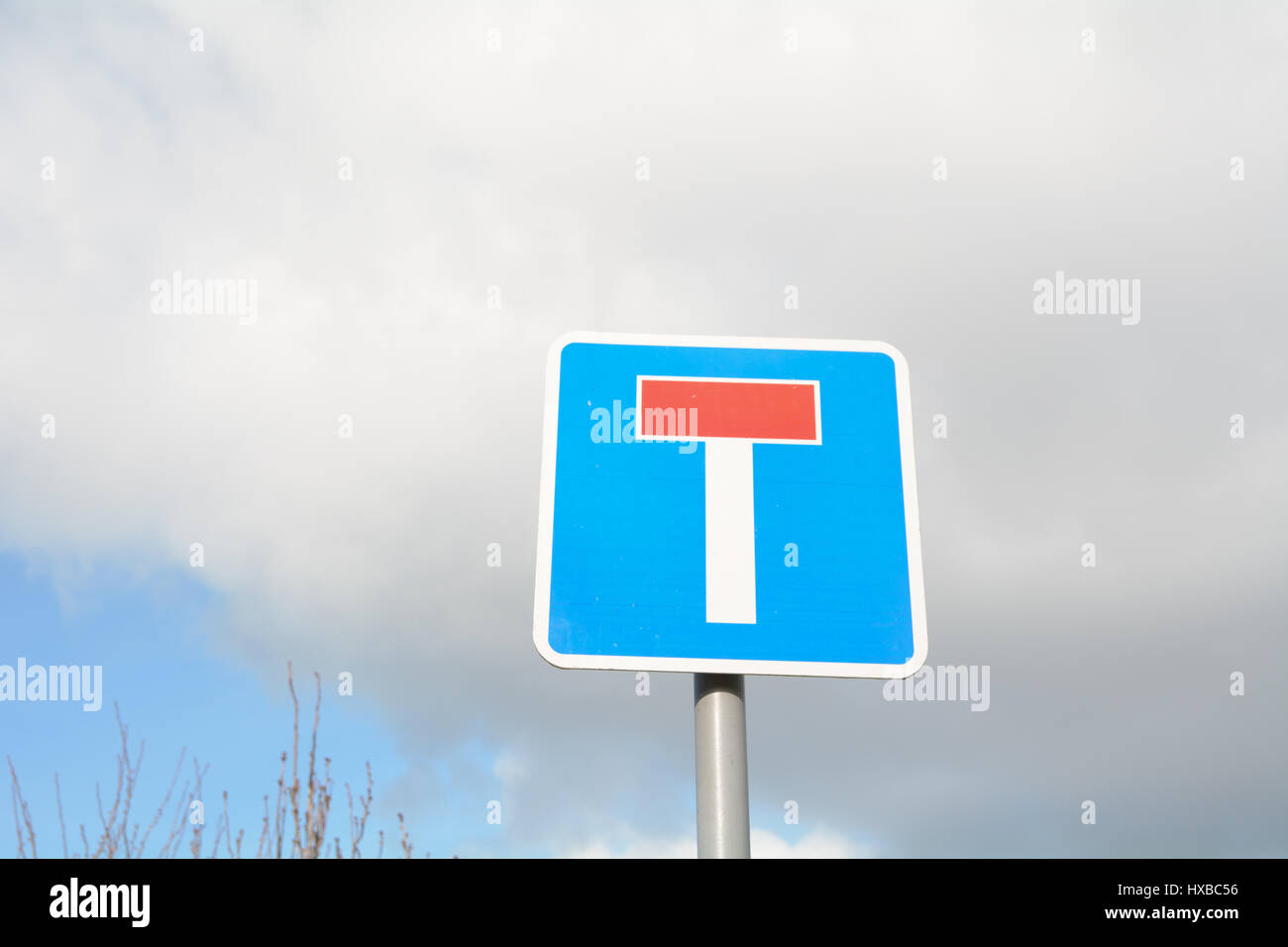 Dead End road segno di traffico Foto Stock