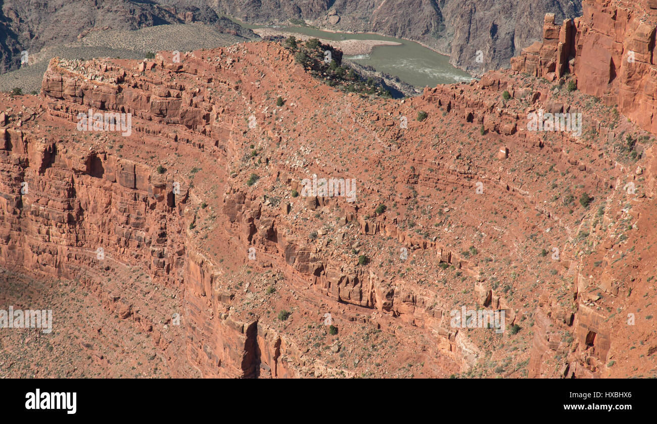 Del Grand Canyon South Rim, vista incredibile sulla formazione di roccia Foto Stock