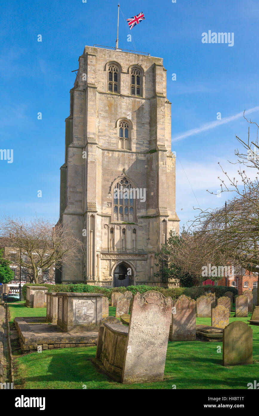 Chiesa di Beccles Suffolk, vista del campanile indipendente del XVI secolo della Chiesa di San Michele nella città di Beccles, Regno Unito. Foto Stock