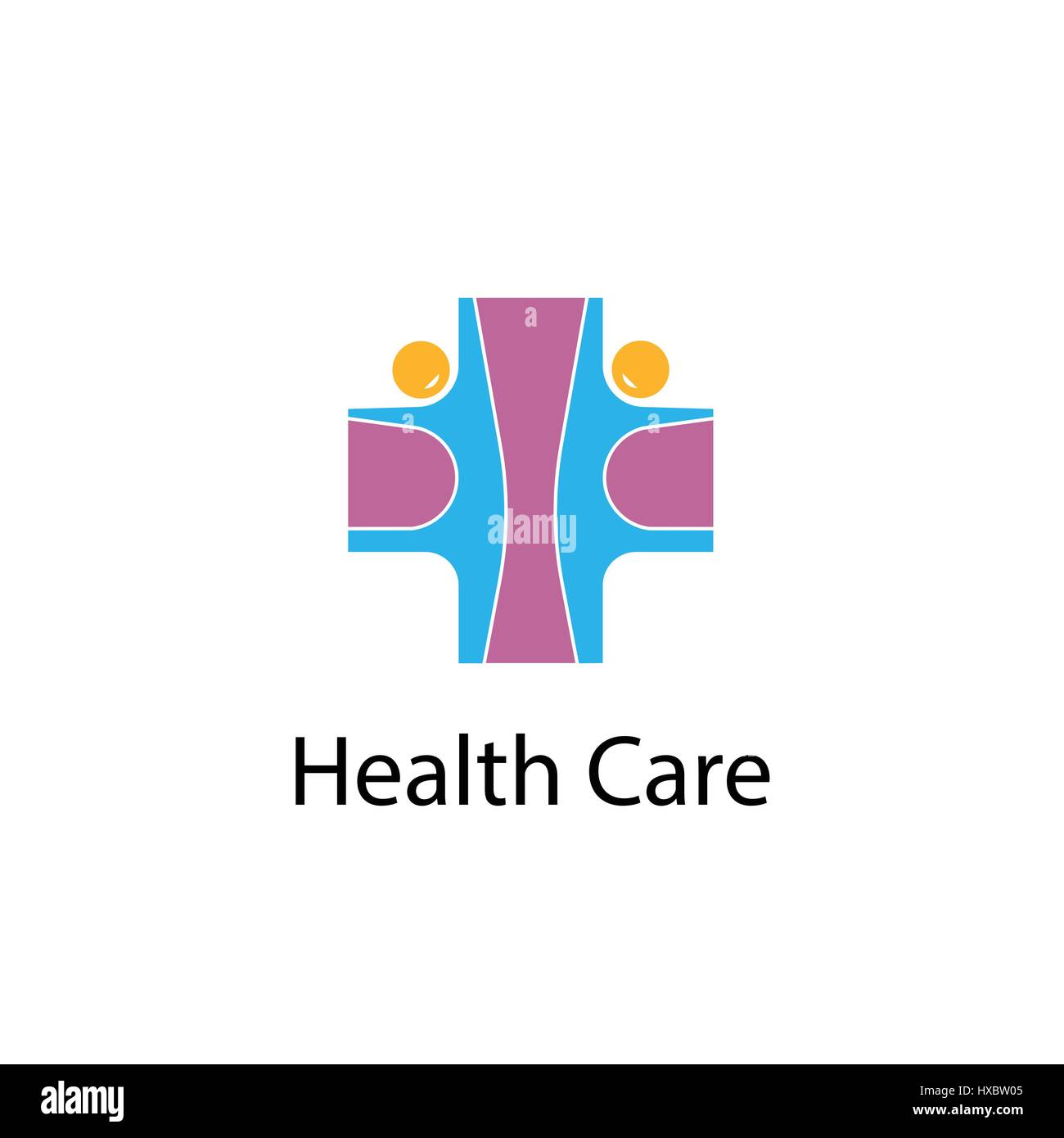 Medical cross & persone icon.Medical Center vector logo design template.Health care & Medical simbolo.illustrazione vettoriale Illustrazione Vettoriale