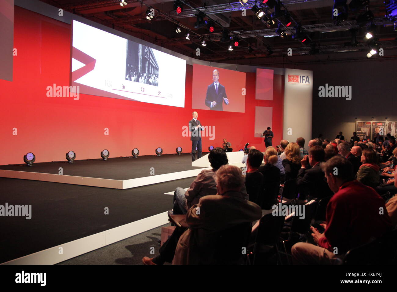 Berlino, Germania, Settembre 3rd, 2014: IFA Consumer Electronics Unlimited globale conferenza di apertura. Foto Stock