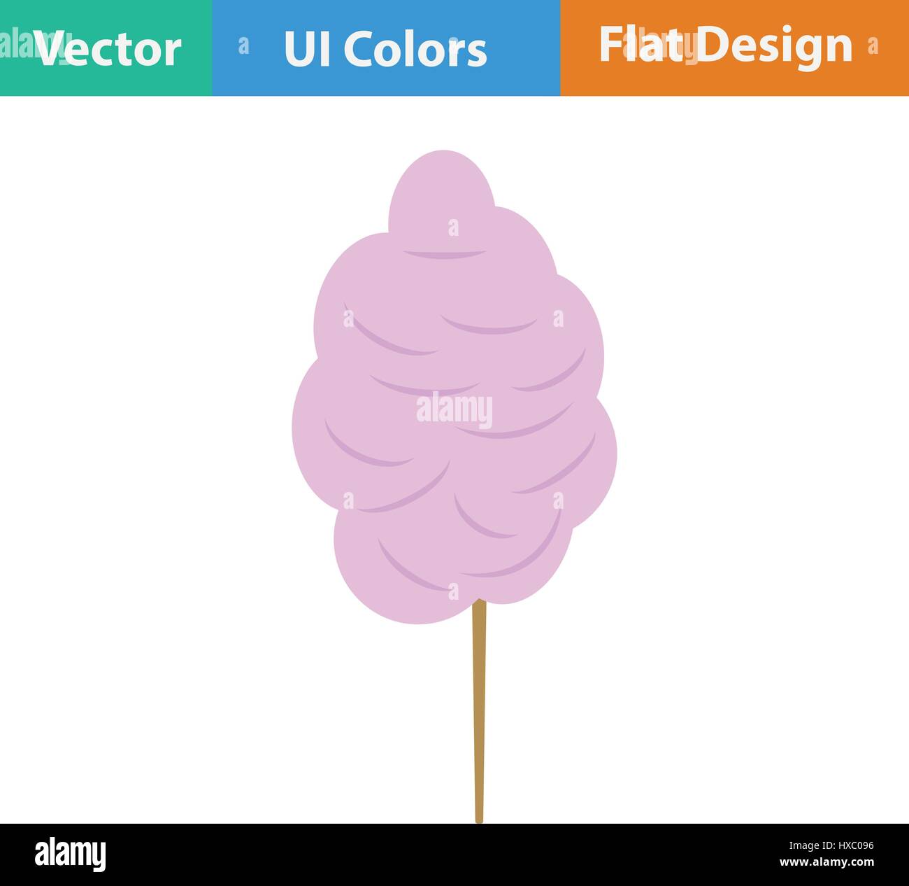 Il cotone candy icona. Design piatto. Illustrazione Vettoriale. Illustrazione Vettoriale