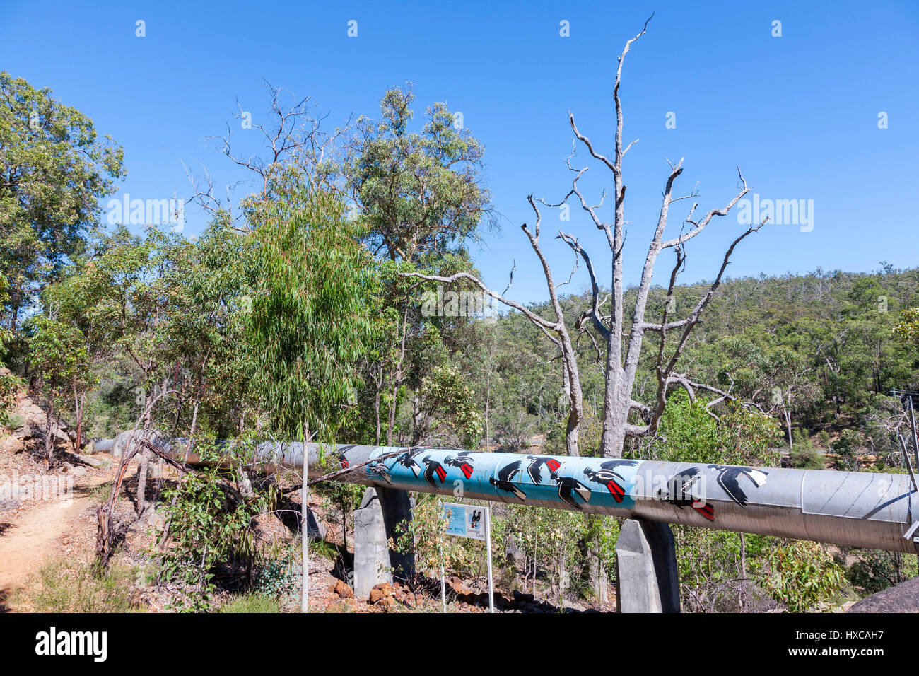 Il Goldfields acqua schema di alimentazione è una pipeline e un progetto di diga che fornisce acqua potabile da Mundaring Weir a Perth per comunità in Western Au Foto Stock