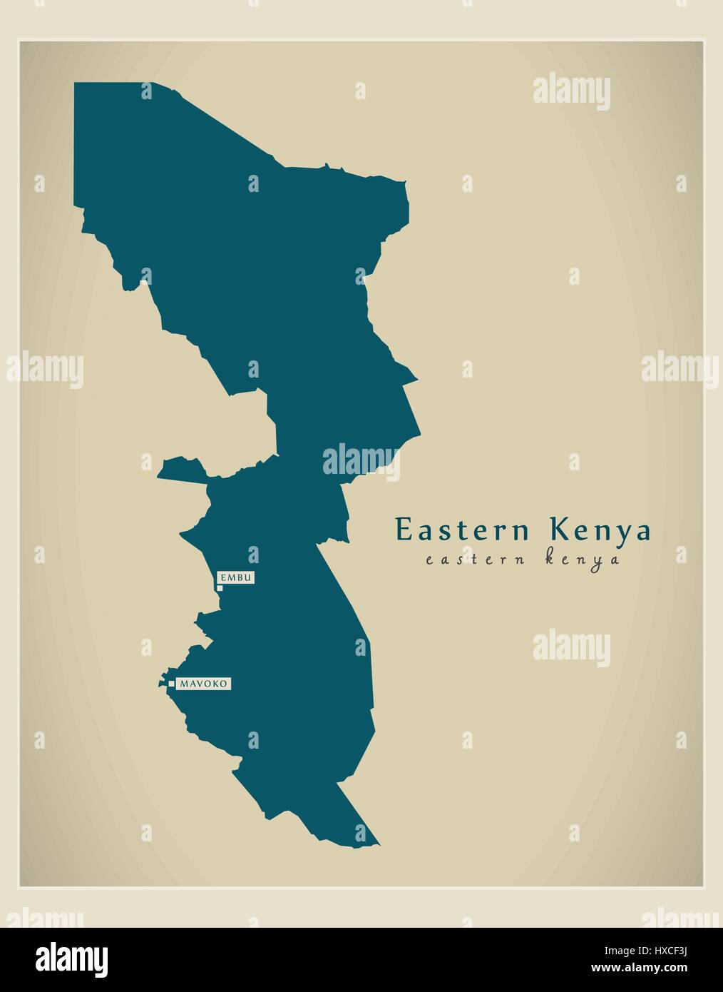 Mappa moderno - Kenya orientale KE Illustrazione Vettoriale