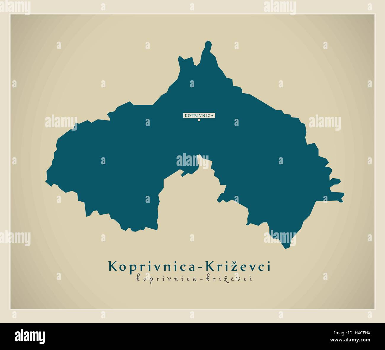 Mappa moderno - Koprivnica Krizevci HR Illustrazione Vettoriale