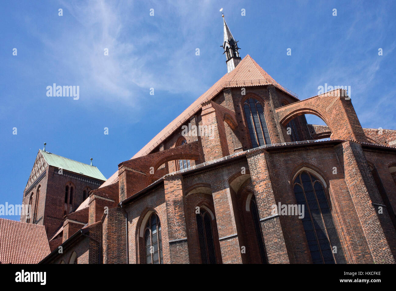 La santa Chiesa di San Nicola nella città anseatica Wismar, la chiesa di San Nicola in lega anseatica città di Wismar |, Die San-Nikolai-Kirche in der Foto Stock