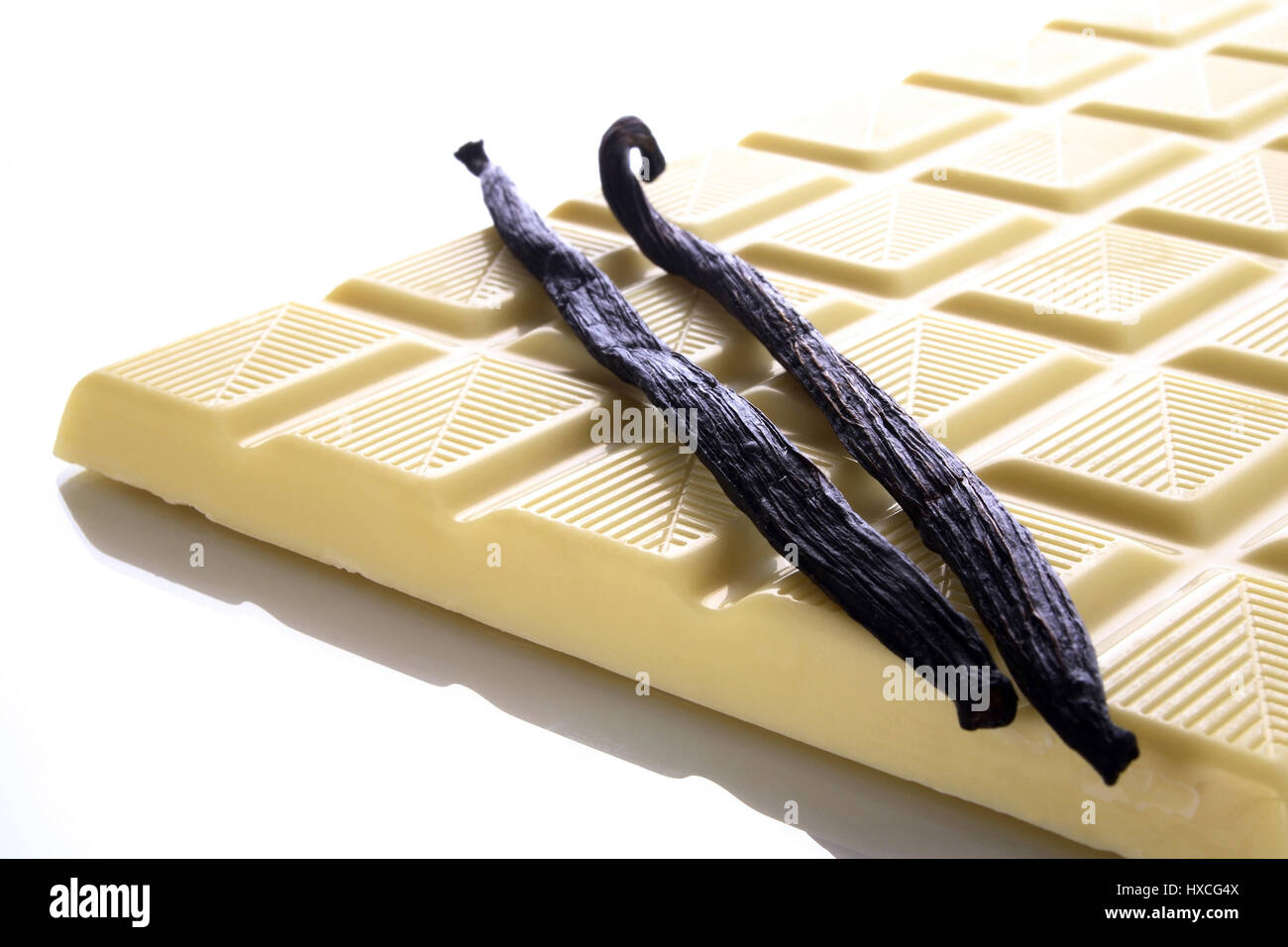 Cioccolato con baccelli di vaniglia, Schokolade mit Vanillestangen Foto Stock