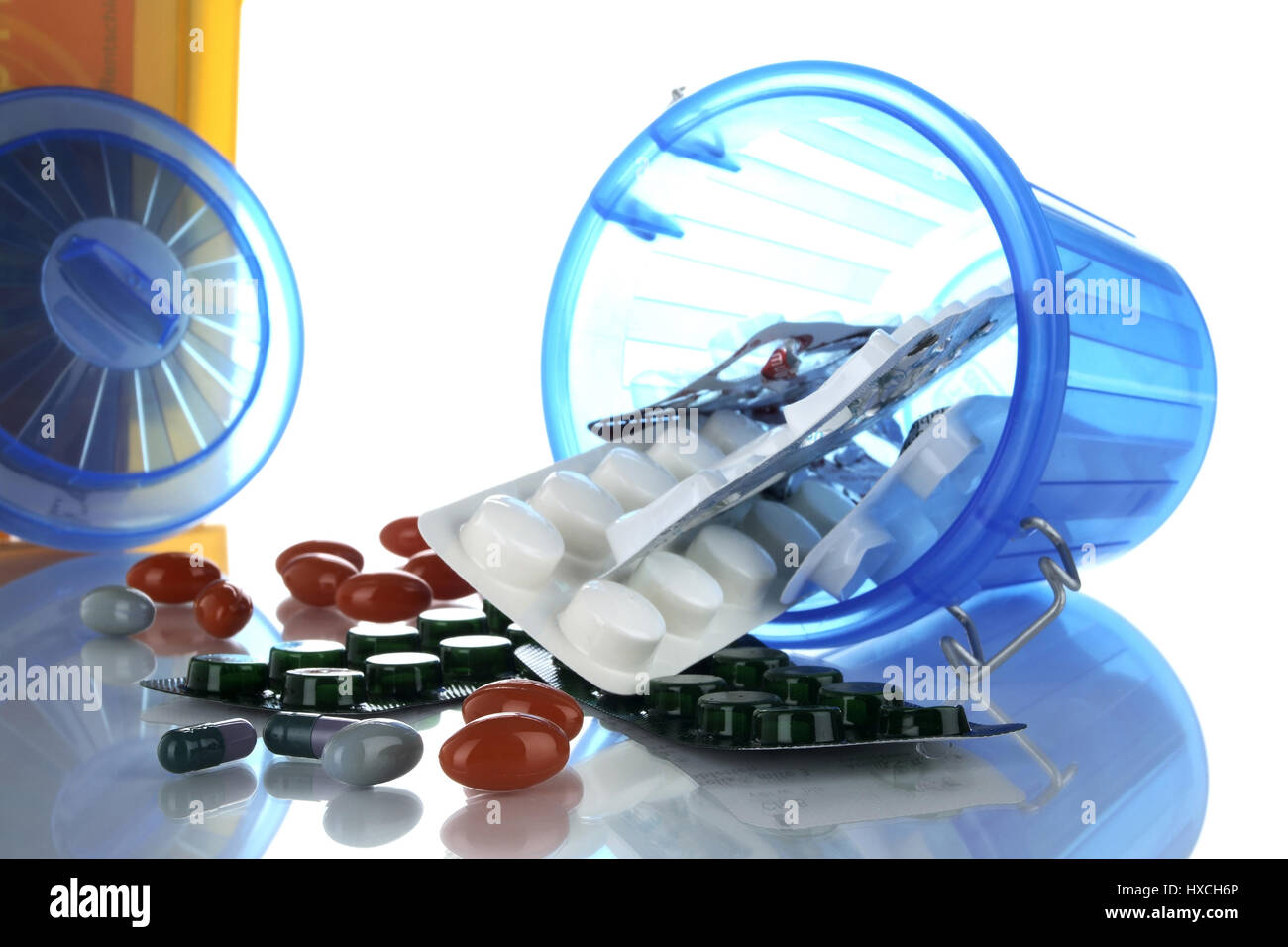 Lo smaltimento dei farmaci, Entsorgung von Medikamenten Foto Stock