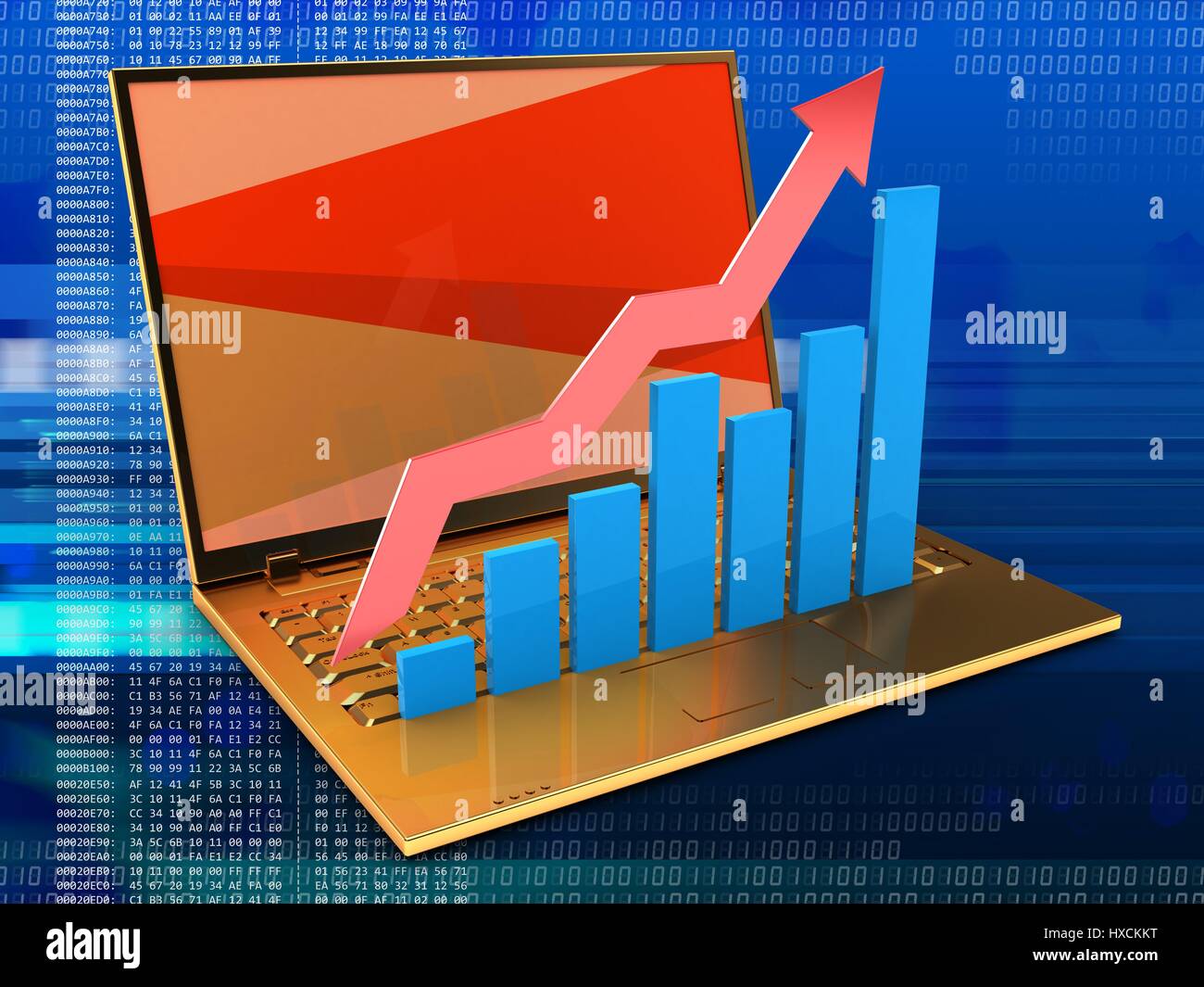 3d illustrazione dei computer portatili Foto Stock