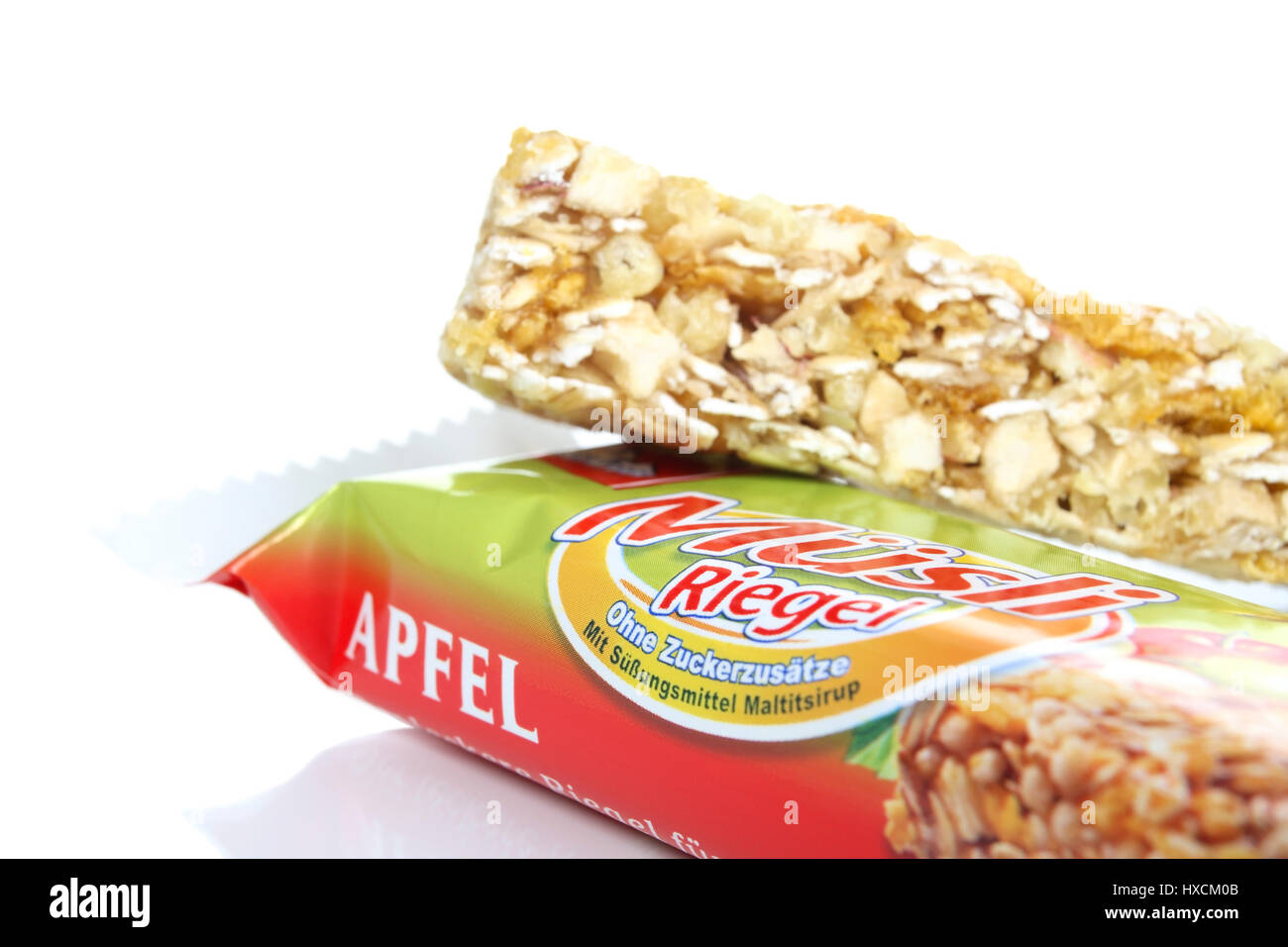 Vite di muesli con Apple, Muesliriegel APFEL MIT Foto Stock
