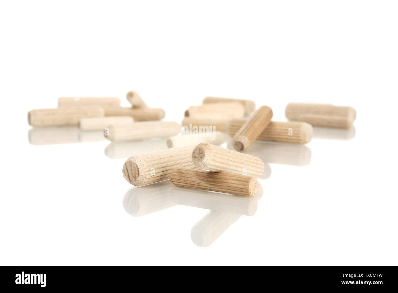 In legno tappo rawl, Holzduebel Foto Stock
