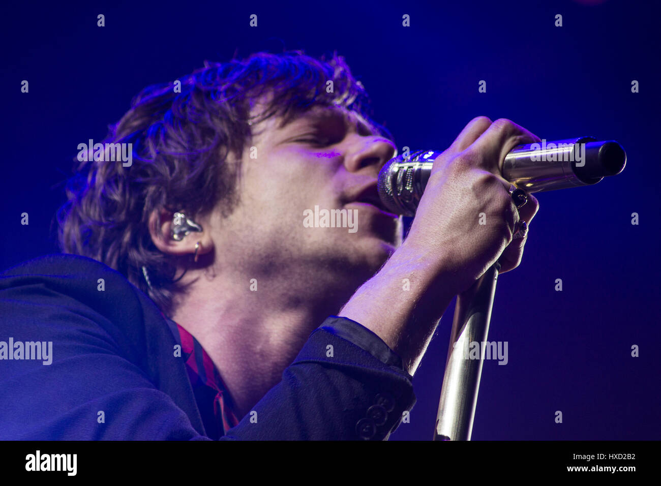 Il cantante Matt Shultz di gabbia l'Elefante esegue Estereopicnic Music Festival il 23 marzo 2017 a Bogotà, Colombia Foto Stock