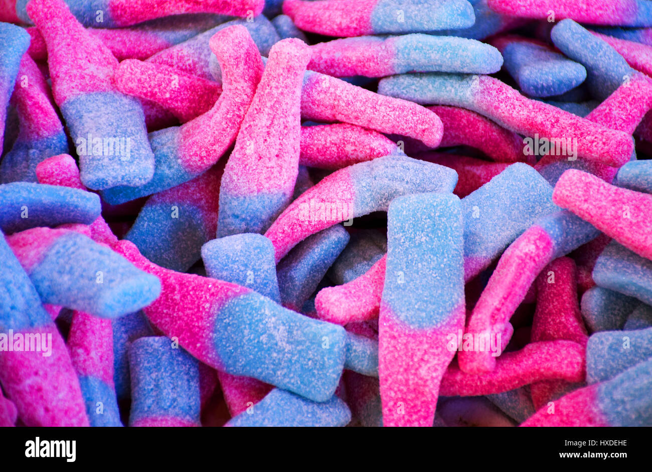 Caramelle colorate sulla strada del mercato di Stoke on Trent, Staffordshire, Regno Unito. Foto Stock