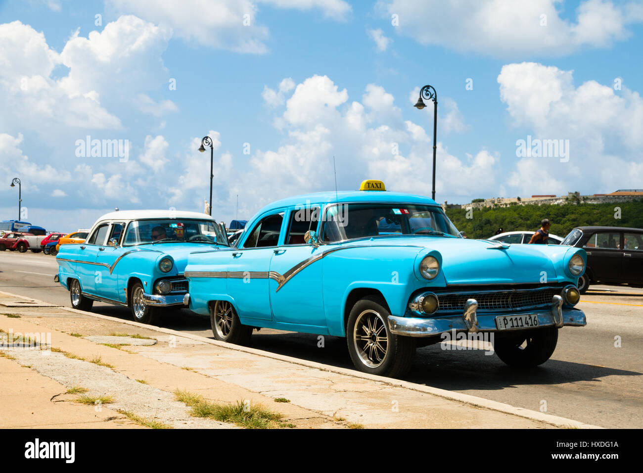 [Solo uso editoriale] Ford Fairlane Crown Victoria dal '50s utilizzato come taxi a l'Avana, Cuba Foto Stock