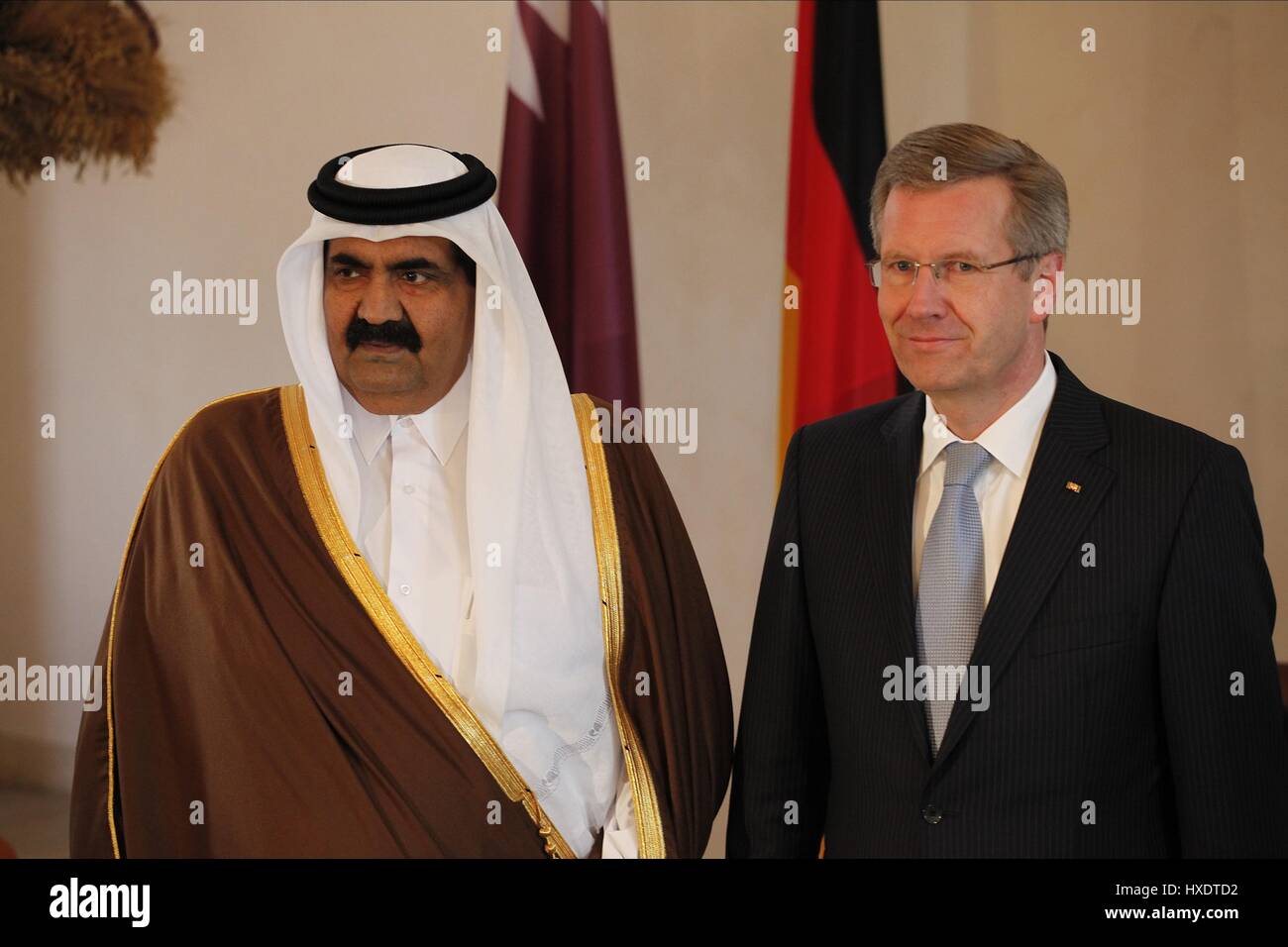 HAMAD Bin Khalifa al Thani & Christian Wulff Emiro del Qatar presidente di GE 29 Settembre 2010 Foto Stock