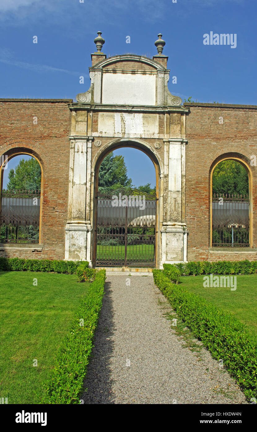 Palazzo dei Diamanti, (Palazzo dei Diamanti), backup arch Gate, Ferrara, Italia Foto Stock