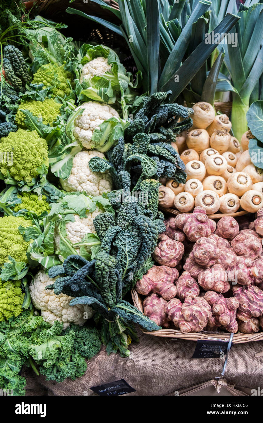 Visualizzare le verdure fresche alimento sano Foto Stock