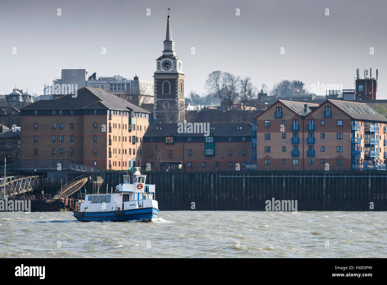 Traghetto trasporto Tilbury-Gravesend Nave passeggeri Thames di Fiume Crossing Foto Stock