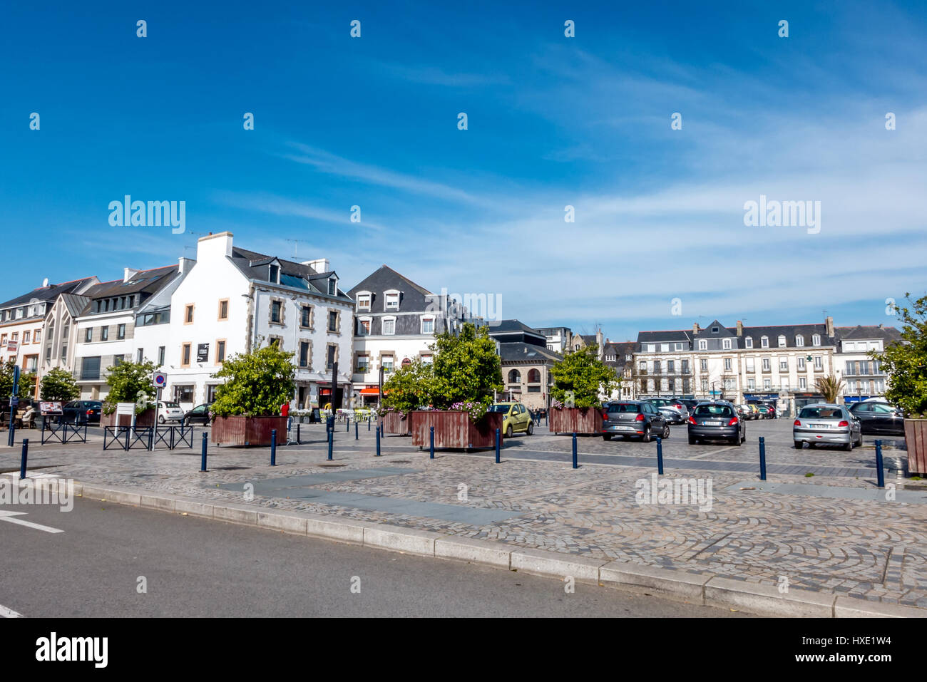 Il nord del villaggio francese di Concarneau in Bretagna Francia Foto Stock