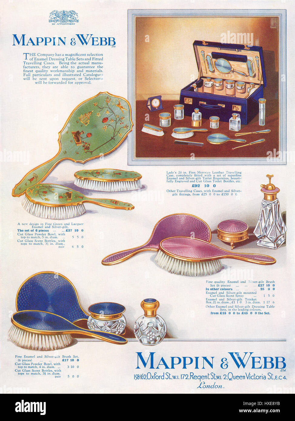 1928 British pubblicità per Mappin & Webb. Foto Stock