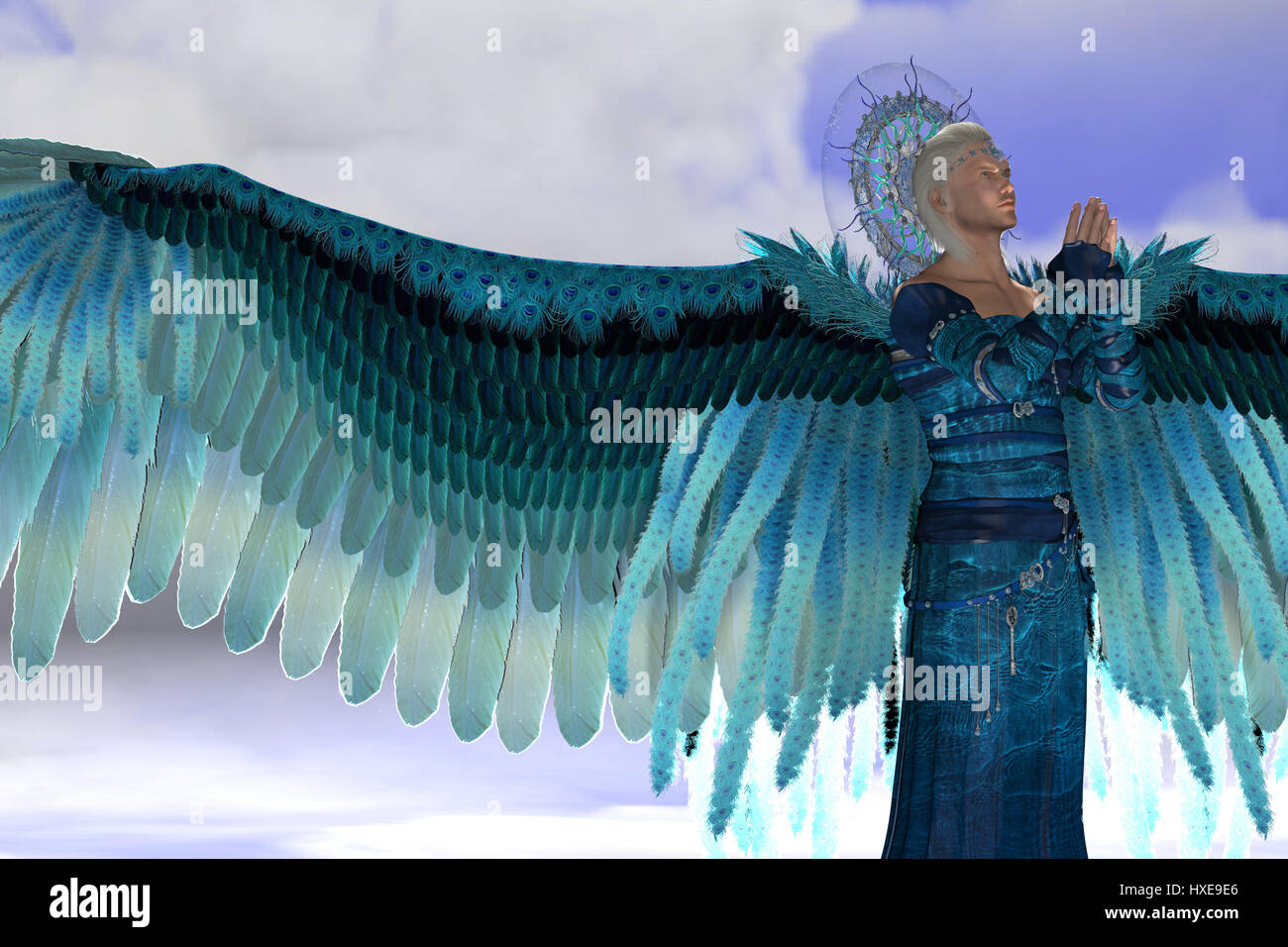 L'Arcangelo Michele è un messaggero inviato da Dio a parlare alla gente sulla terra e conduce a Dio eserciti contro le forze del male. Foto Stock