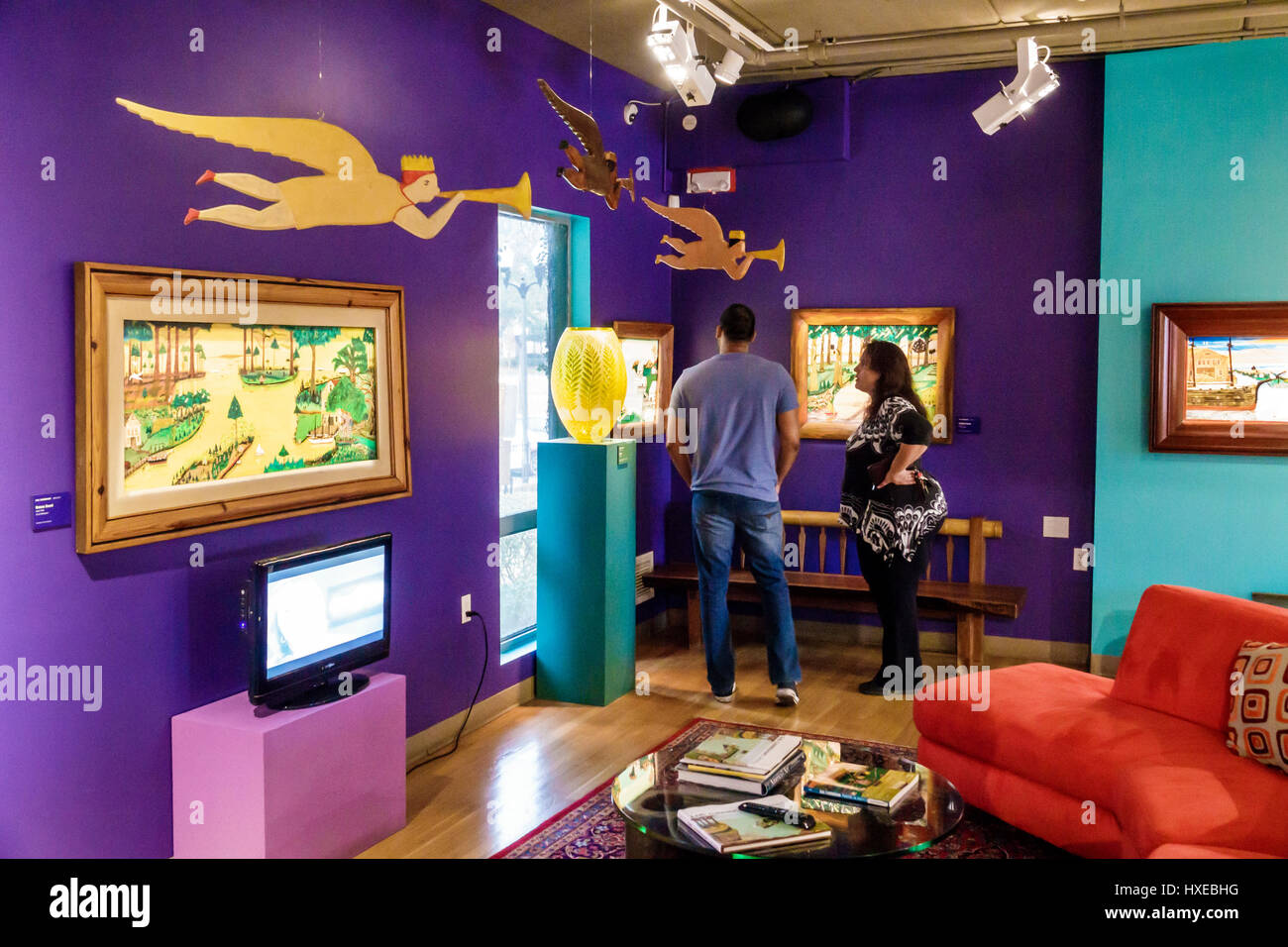 Orlando Florida,Mennello Museum of American Art,arte artistica,museo,mostra collezione,collezione permanente,Earl Cunningham,arte popolare Foto Stock