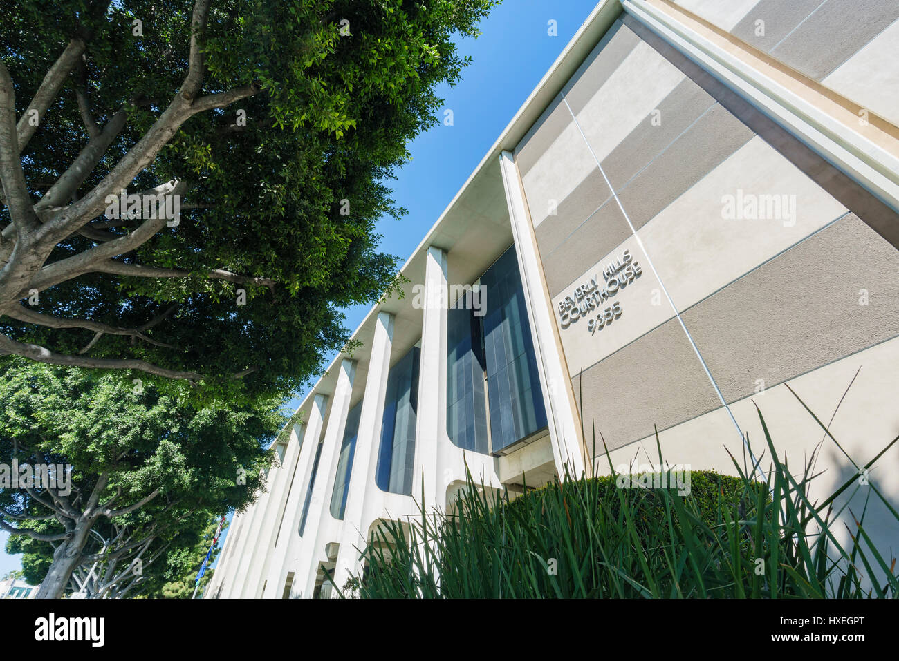 Vista esterna del celebre Beverly Hills court house Foto Stock