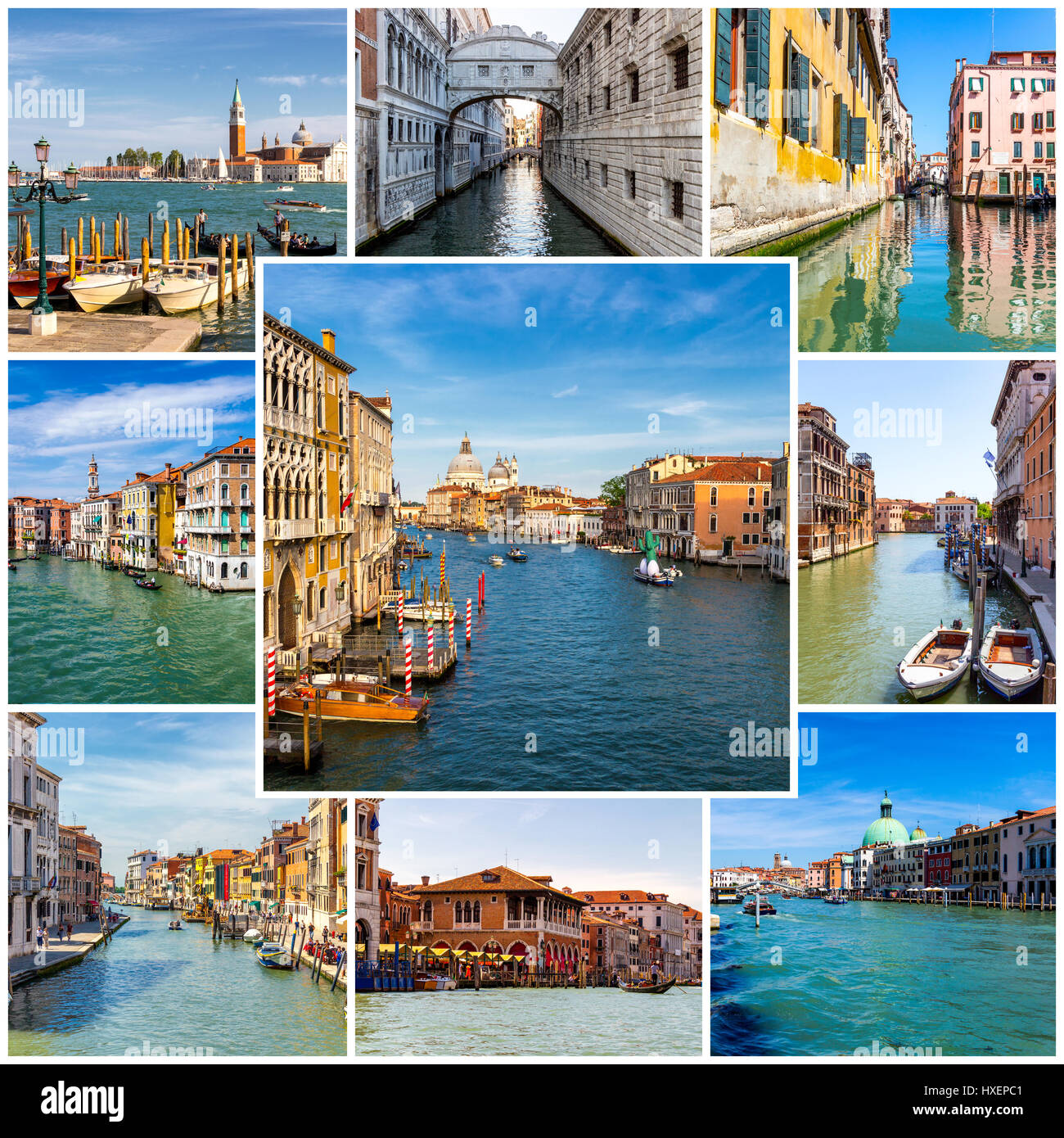 Collage di foto di Venezia in Italia Foto Stock