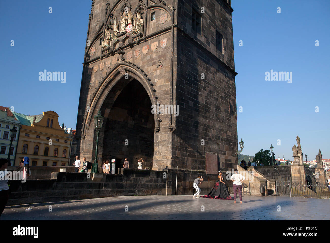 Charles Bridge, Praga, Repubblica Ceca Foto Stock