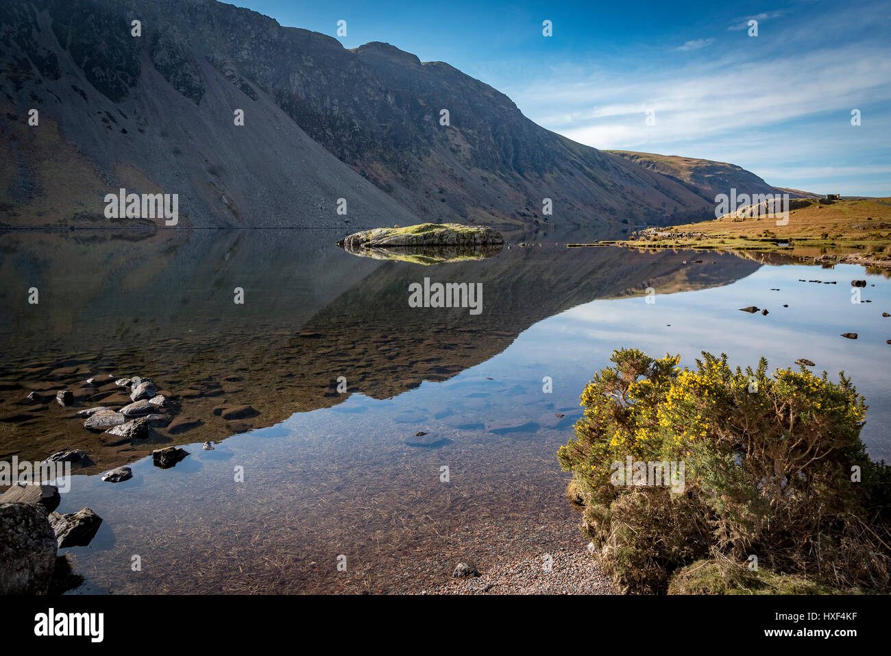 Wastwater con calma piatta ancora la presenza di acqua Foto Stock