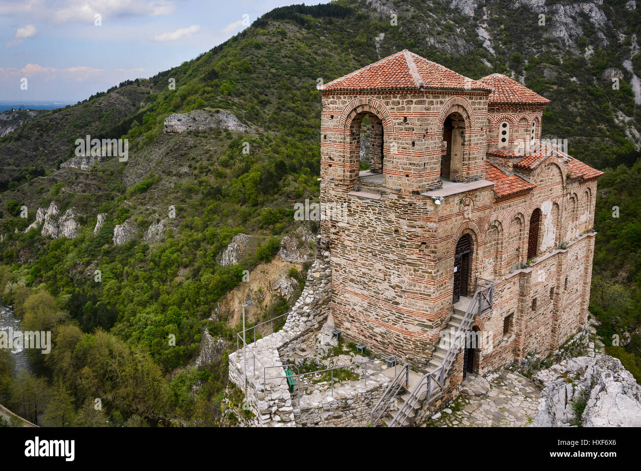 Fortezza di re Asen vicino Asenovgrad, Bulgaria Foto Stock