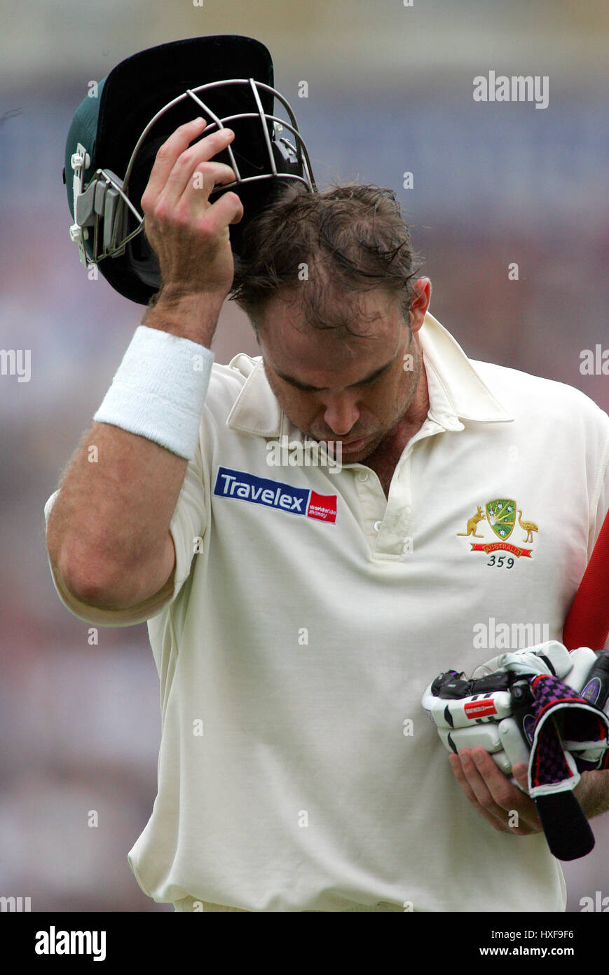 MATTHEW HAYDEN IN AUSTRALIA Il Brit Oval Londra 11 Settembre 2005 Foto Stock