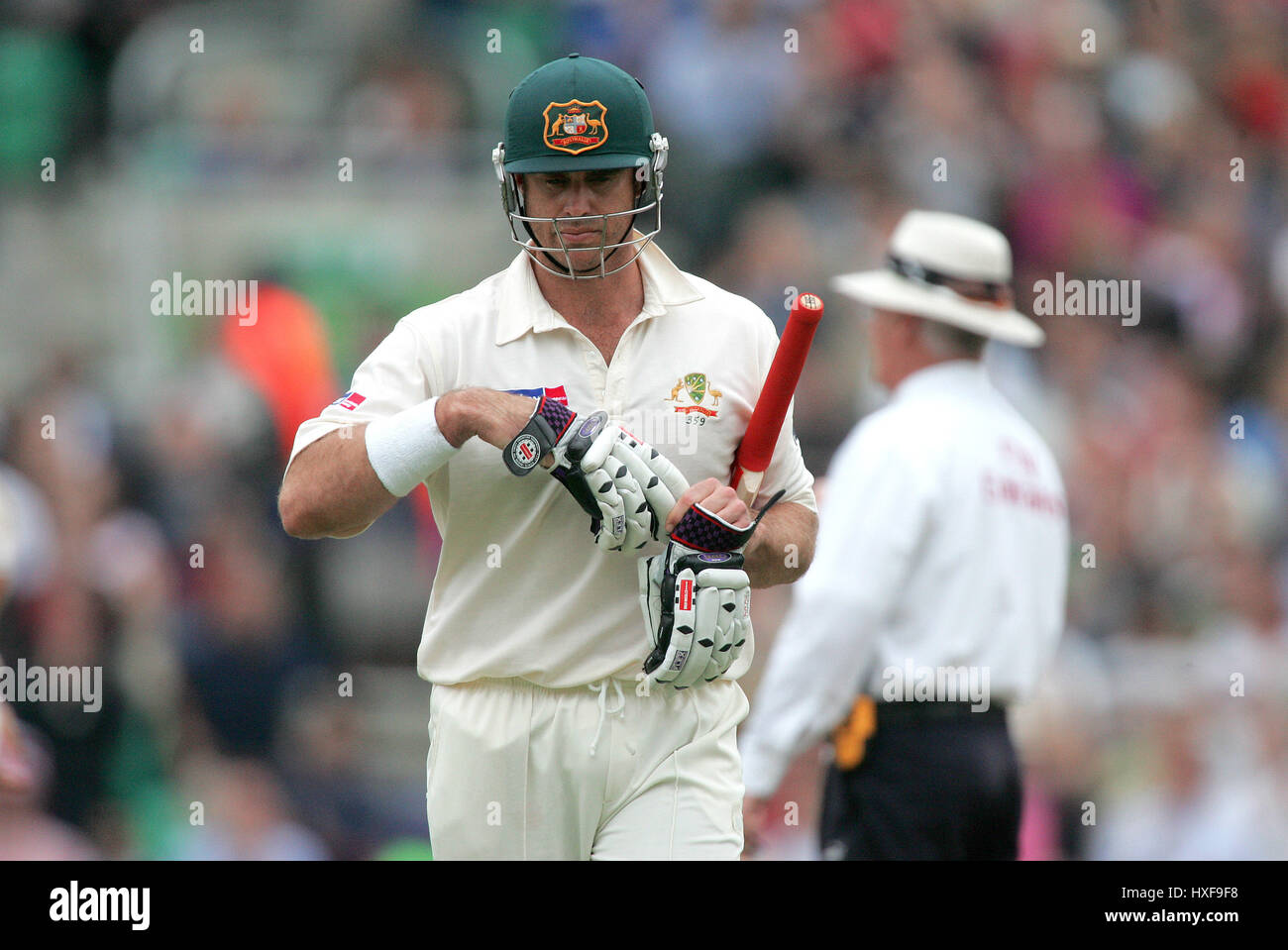 MATTHEW HAYDEN IN AUSTRALIA Il Brit Oval Londra 11 Settembre 2005 Foto Stock