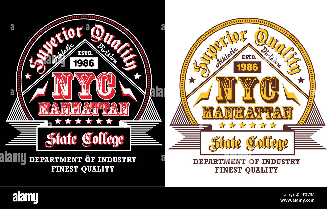 Vintage New York City per emblema, T-shirt, poster, Vettore. Illustrazione Vettoriale