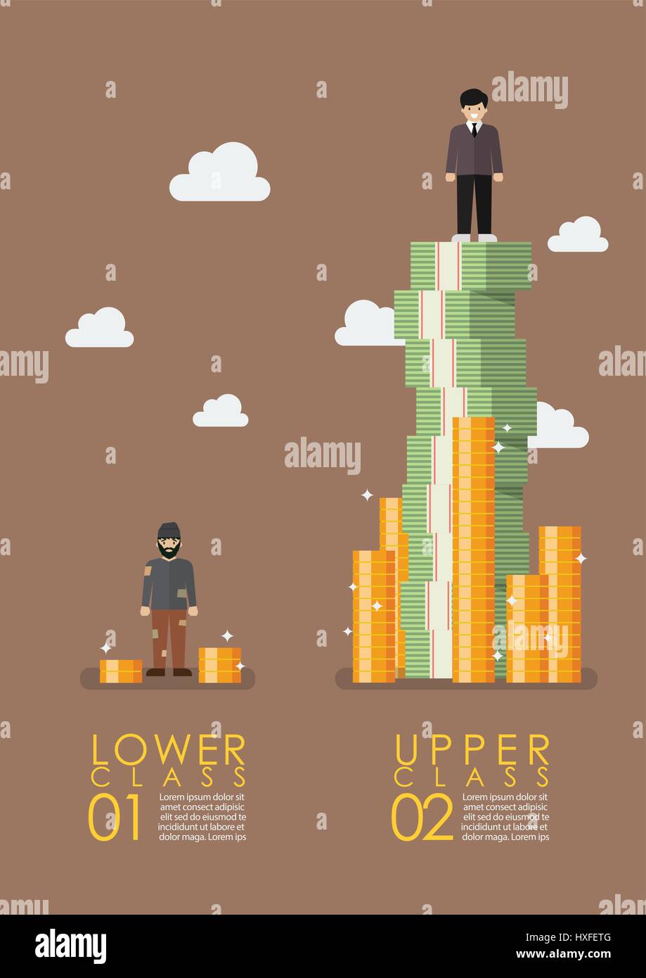 La stratificazione sociale ed infografico gap. Illustrazione Vettoriale Illustrazione Vettoriale