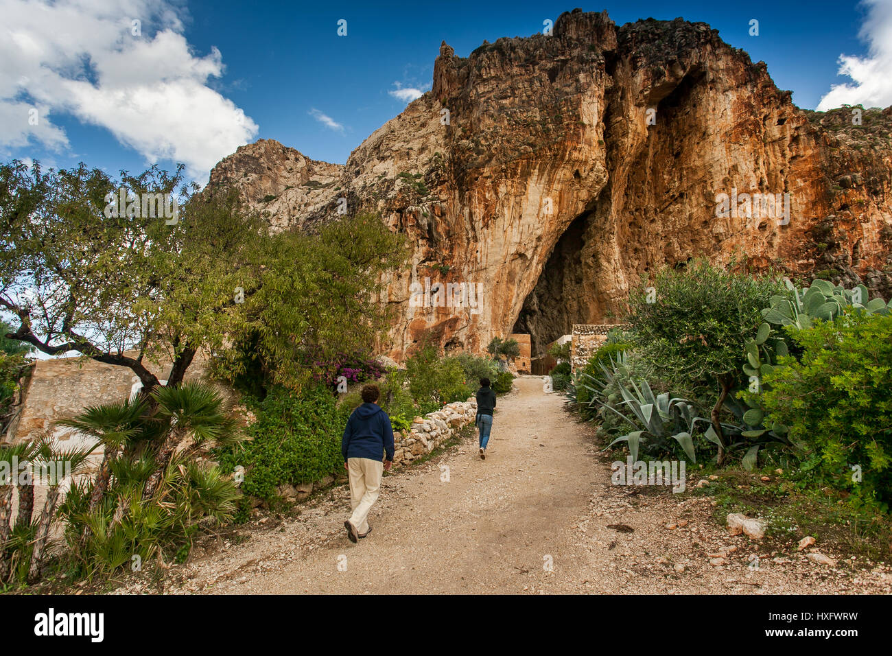 Custonaci Trapani Sicilia - Mangiapane grotte popolata fin dal Paleolitico Superiore Foto Stock