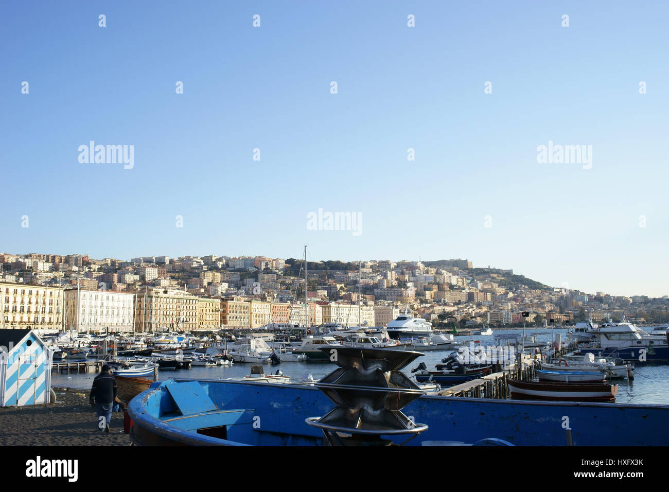 Porto di Mergellina a Napoli, Italia Foto Stock