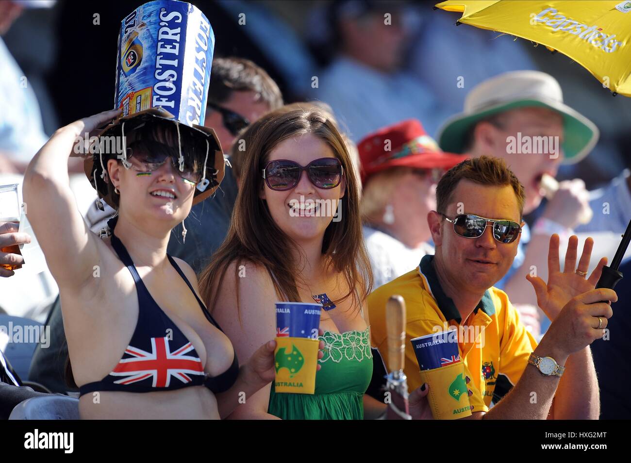 AUSTRALIA tifosi di cricket Australia / Nuova Zelanda l'Ovale Londra Inghilterra 02 Giugno 2009 Foto Stock