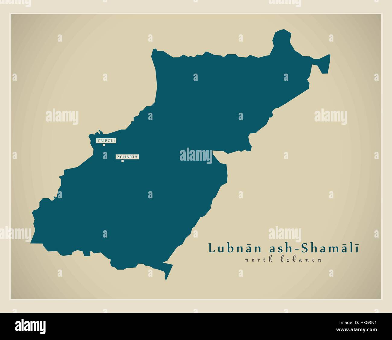 Mappa moderno - Lubnan ash-Shamali LB Illustrazione Vettoriale