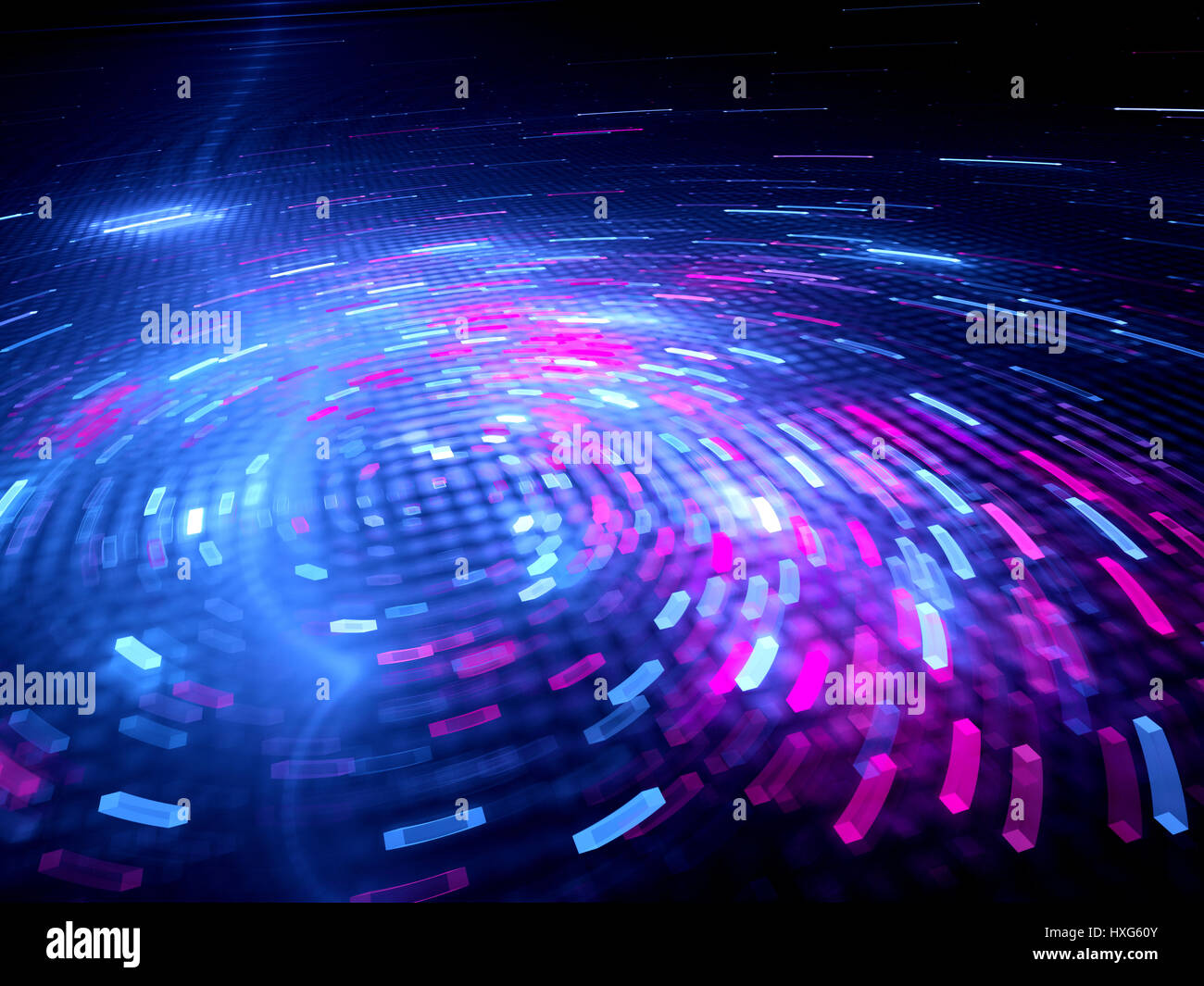 La filatura luminosi colorati di dati di grandi dimensioni, generato dal computer sfondo astratto, rendering 3D Foto Stock