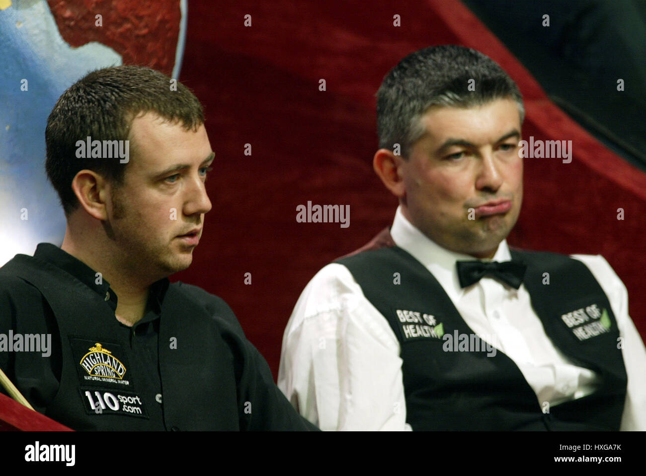 MARK WILLIAMS & JOHN PARROTT World Snooker Championship 23 Aprile 2002 Foto Stock