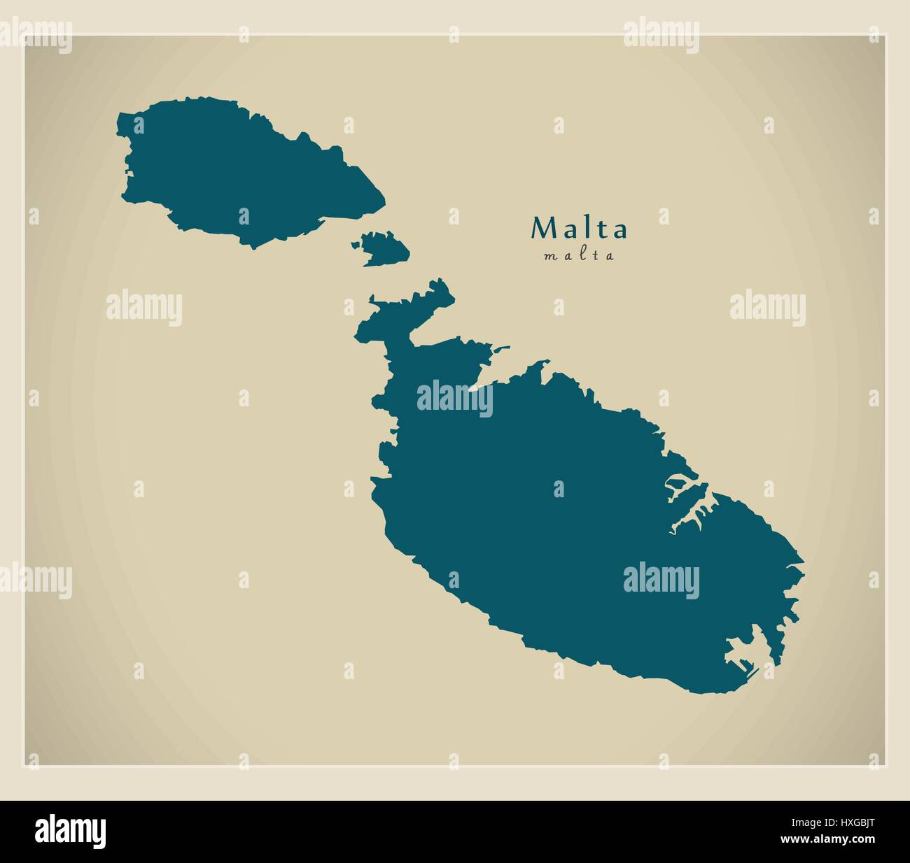 Mappa moderno - Malta MT Illustrazione Vettoriale