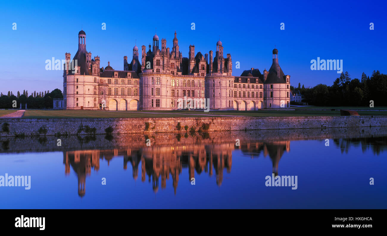 Chateau de Chambord,della Valle della Loira, Francia Foto Stock