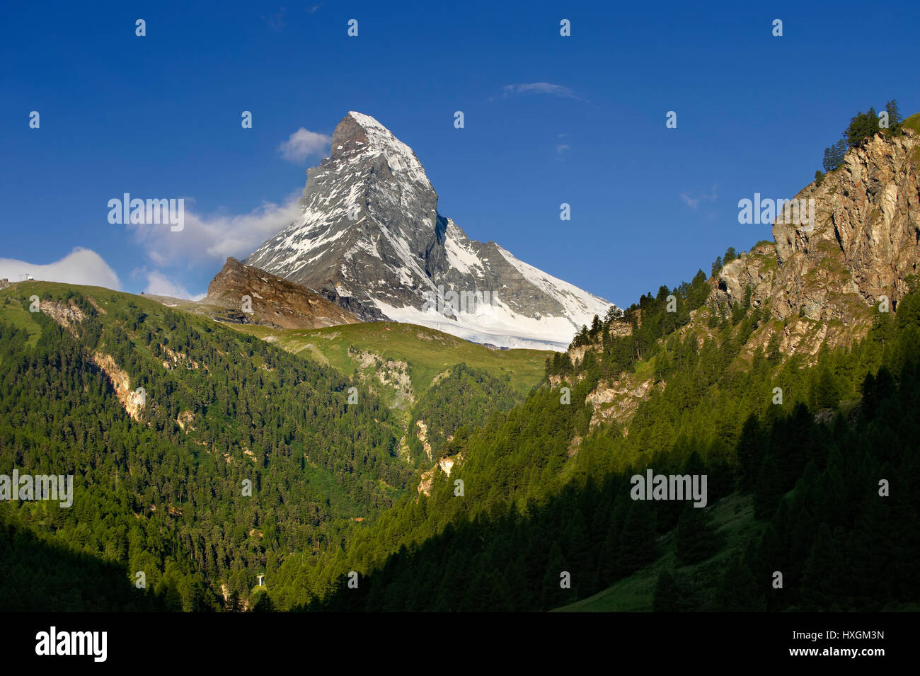 Il Matterhorn o Monte Cervino picco di montagna, Zermatt, Svizzera Foto Stock