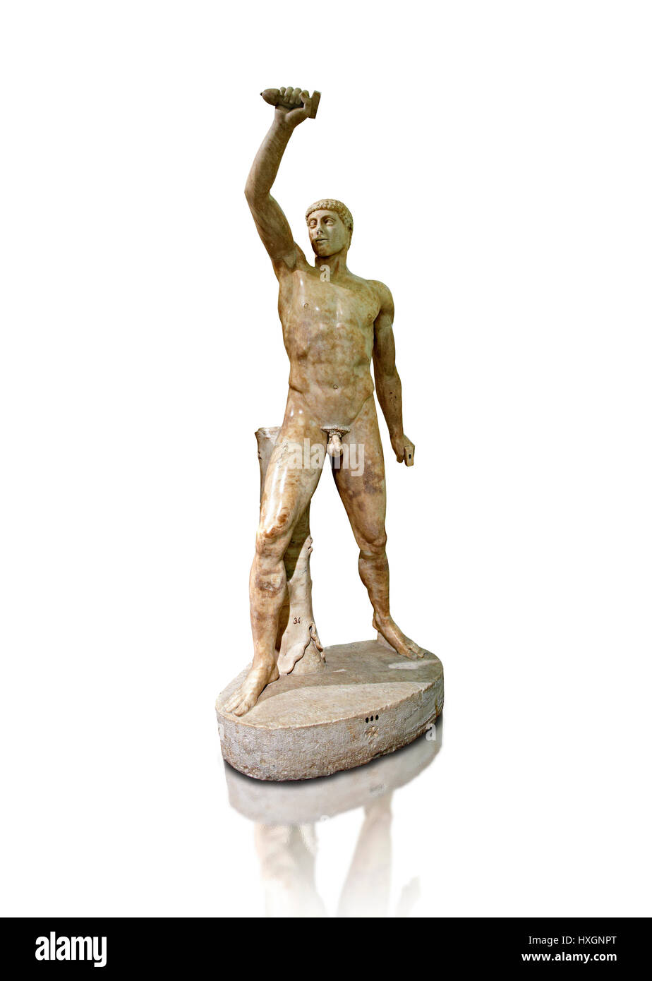 Ii secolo D.C. Romana scultura in marmo di Aristogeiton dal gruppo Tyrannicide, copia romana di un inizio periodo classico Geek originale, inv 6307, Foto Stock