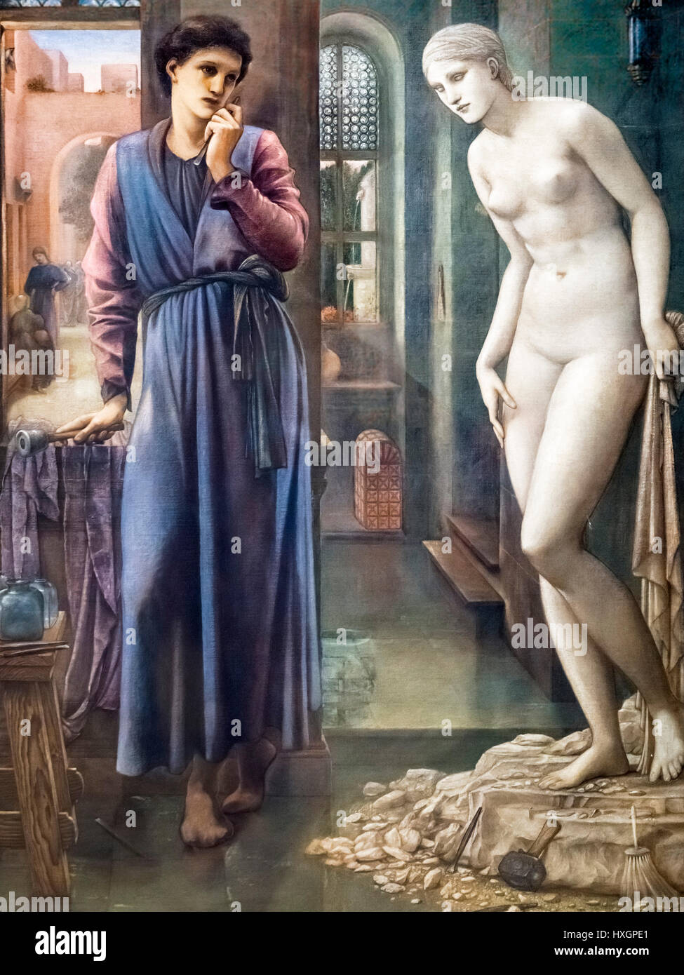 Edward Burne-Jones (1833-1898) "pigmalione e l'immagine: la mano ritornelli', olio su tela, 1878. Burne-Jones è stato coinvolto nelle fasi successive del XIX secolo Pre-Raphaelite fratellanza movimento. Foto Stock