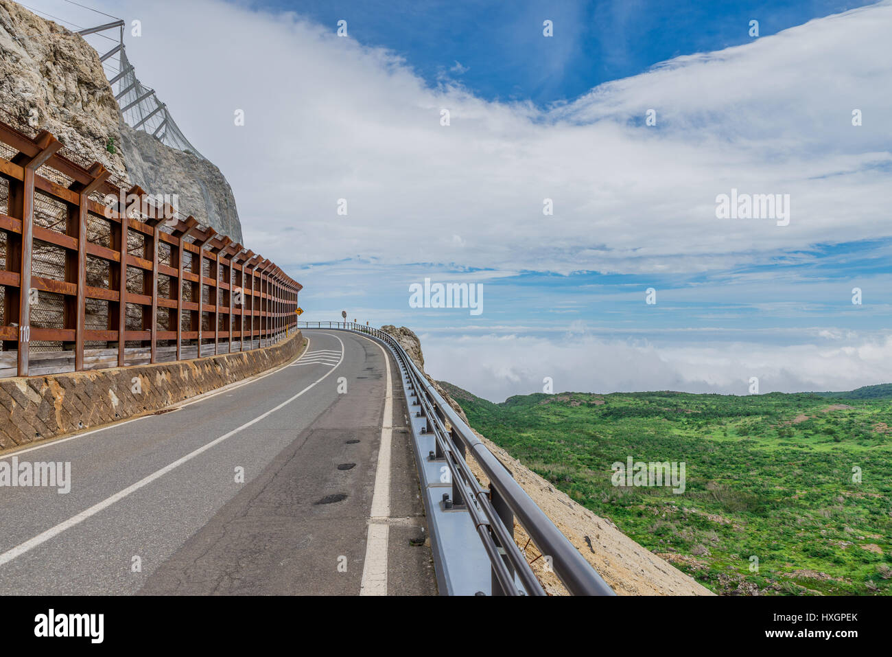 Bella strada di montagna a mt. Azuma,Fukushima Prefettura,Giappone Foto Stock