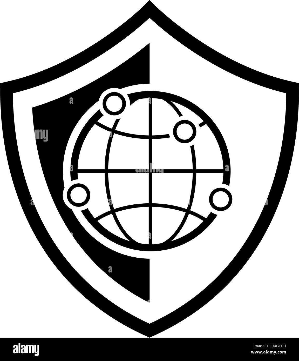 La sicurezza della rete e la relativa icona. Design piatto. Illustrazione Vettoriale